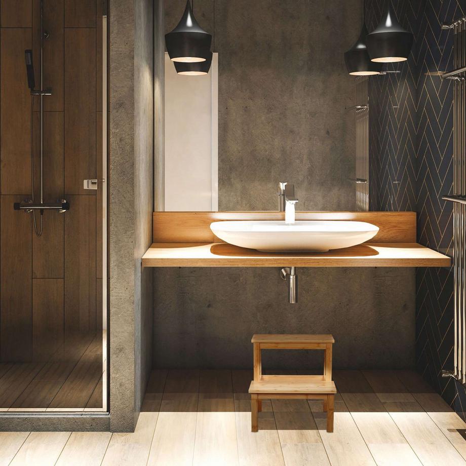 B2X  Zweiteiliger Tritthocker aus Bambus 