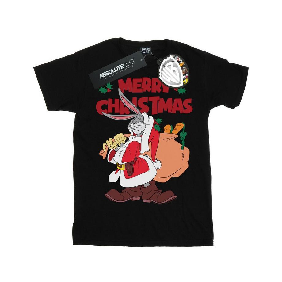 LOONEY TUNES Bugs Bunny Merry Christmas T-Shirt Imprimé  
