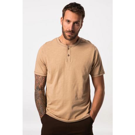 JP1880  T-shirt en jersey flammé, à manches courtes et col tunisien (col rond et patte de boutonnage), jusqu'au 8 XL 