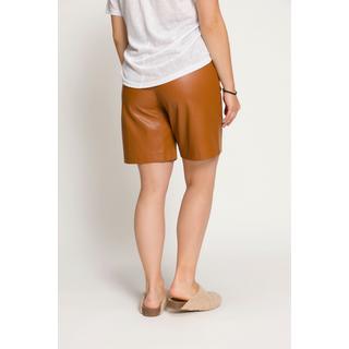 Studio Untold  Bermudas, High Waist, weites Bein, Lederoptik 