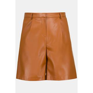 Studio Untold  Bermudas, High Waist, weites Bein, Lederoptik 