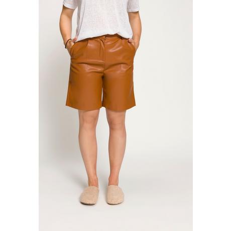 Studio Untold  Bermudas, High Waist, weites Bein, Lederoptik 