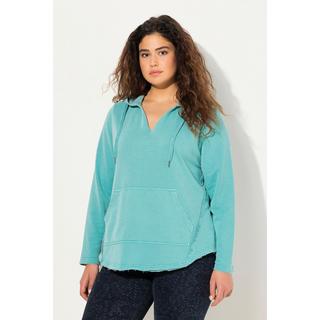 Ulla Popken  Maglia con orli non rifiniti, cappuccio, scollo a V e maniche lunghe 