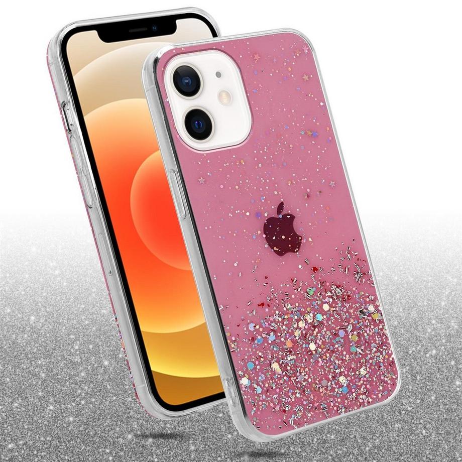 Cadorabo  Hülle für Apple iPhone 12 MINI TPU Silikon mit funkelnden Glitter 