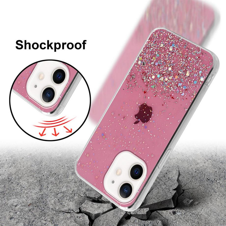 Cadorabo  Hülle für Apple iPhone 12 MINI TPU Silikon mit funkelnden Glitter 