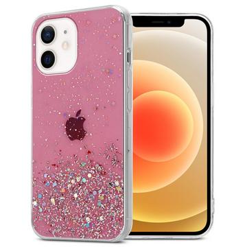 Housse compatible avec Apple iPhone 12 MINI - Coque de protection en silicone TPU flexible avec paillettes scintillantes