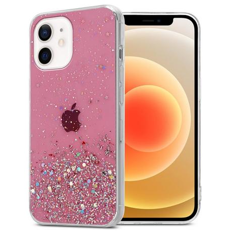 Cadorabo  Housse compatible avec Apple iPhone 12 MINI - Coque de protection en silicone TPU flexible avec paillettes scintillantes 