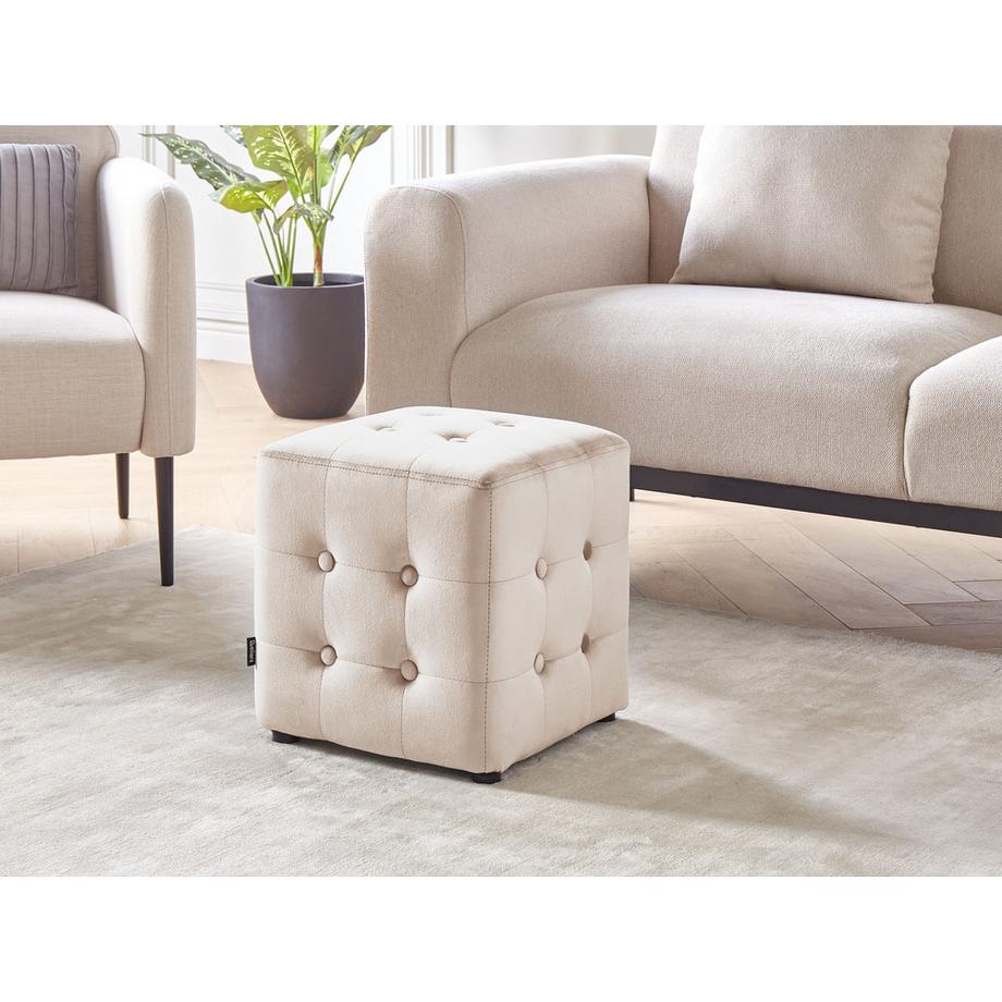 Beliani Pouf en Velours Rétro WISCONSIN  