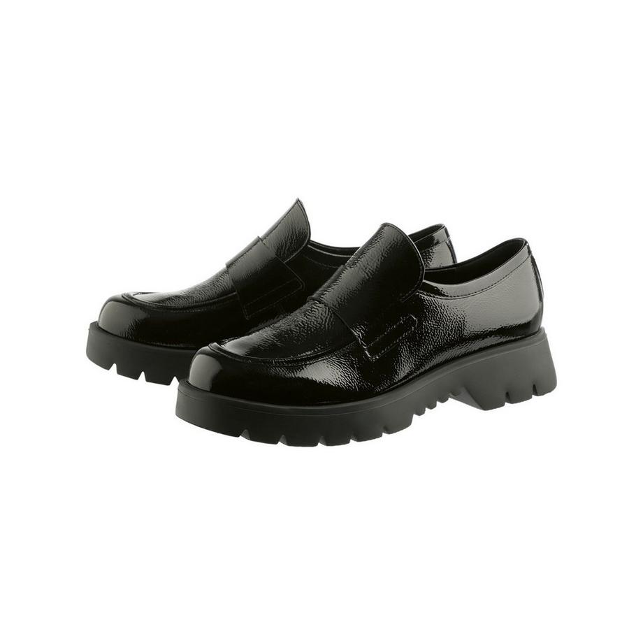 Högl Mocassin en cuir verni avec semelle épaisse  