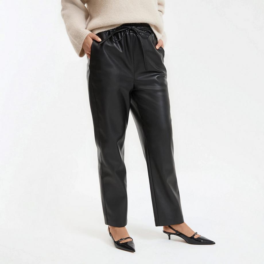 La Redoute Collections Gerade geschnittene 7/8-Hose aus Kunstleder mit elastischem Bund  
