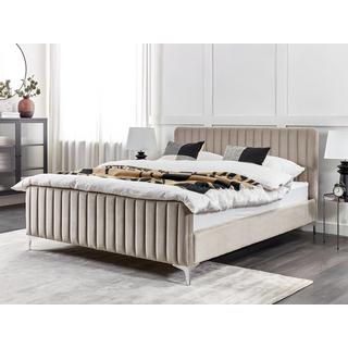 Beliani Bett mit Lattenrost aus Samtstoff Modern LUNAN  