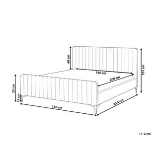 Beliani Bett mit Lattenrost aus Samtstoff Modern LUNAN  