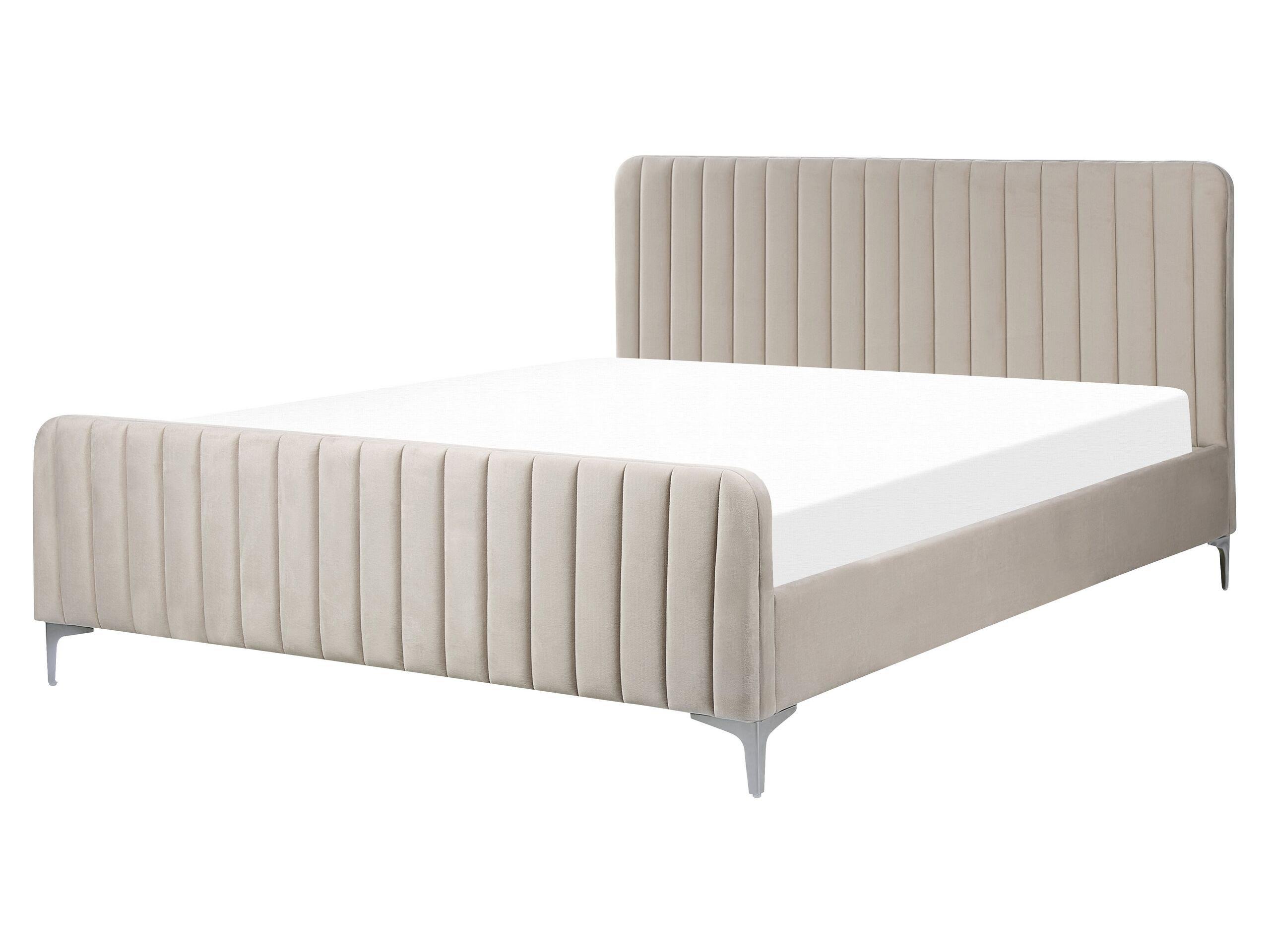 Beliani Bett mit Lattenrost aus Samtstoff Modern LUNAN  