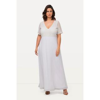 Ulla Popken Robe de mariée style bohème ligne en A col en V manches courtes  
