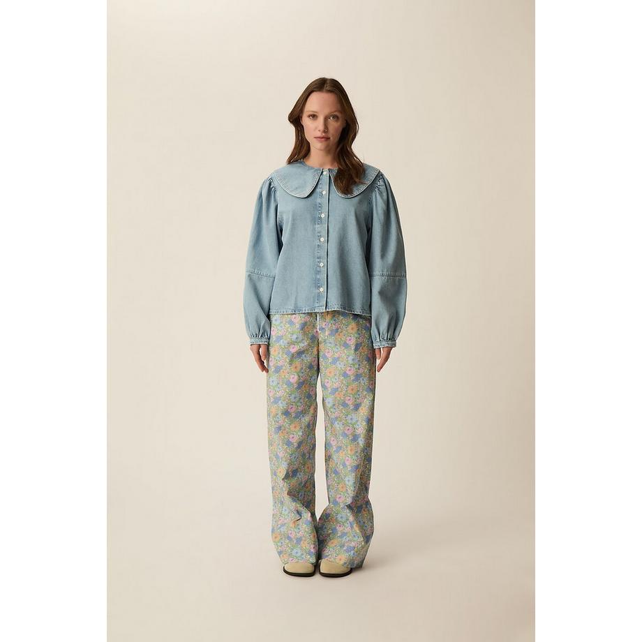Des Petits Hauts Camicetta Denim Collo Claudine  