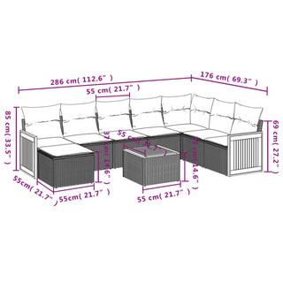 VidaXL set divano da giardino Polirattan  