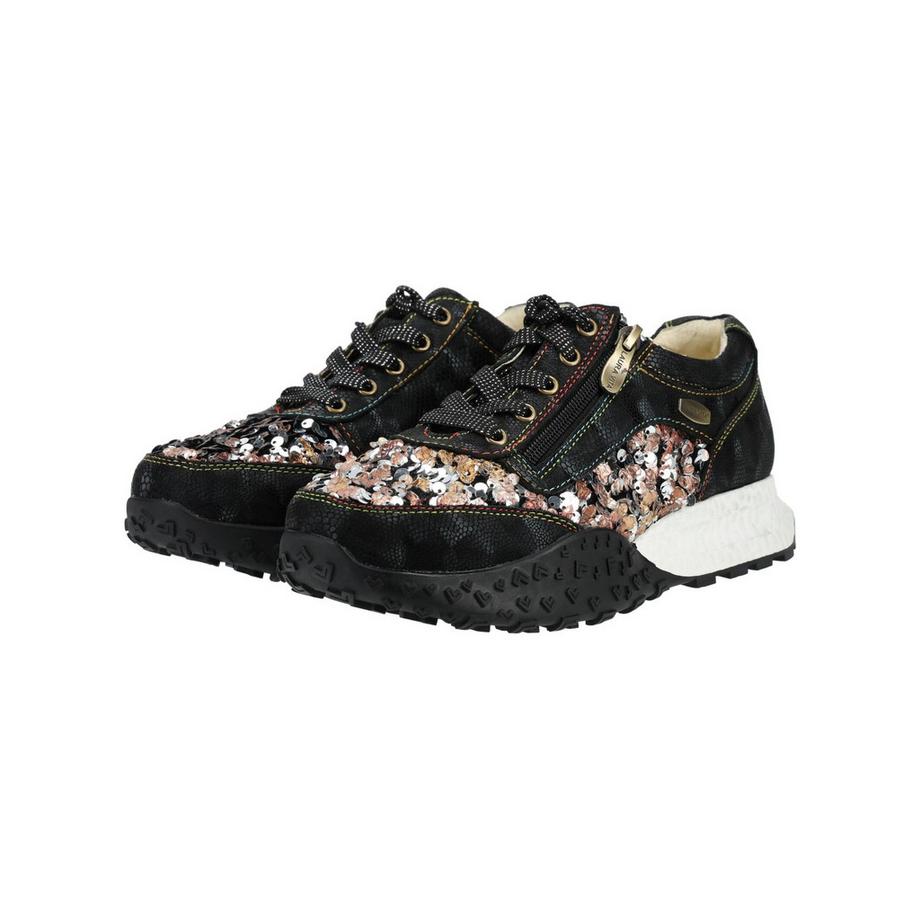 Laura Vita Sneaker mit Pailletten und Seitlichem Reissverschluss  