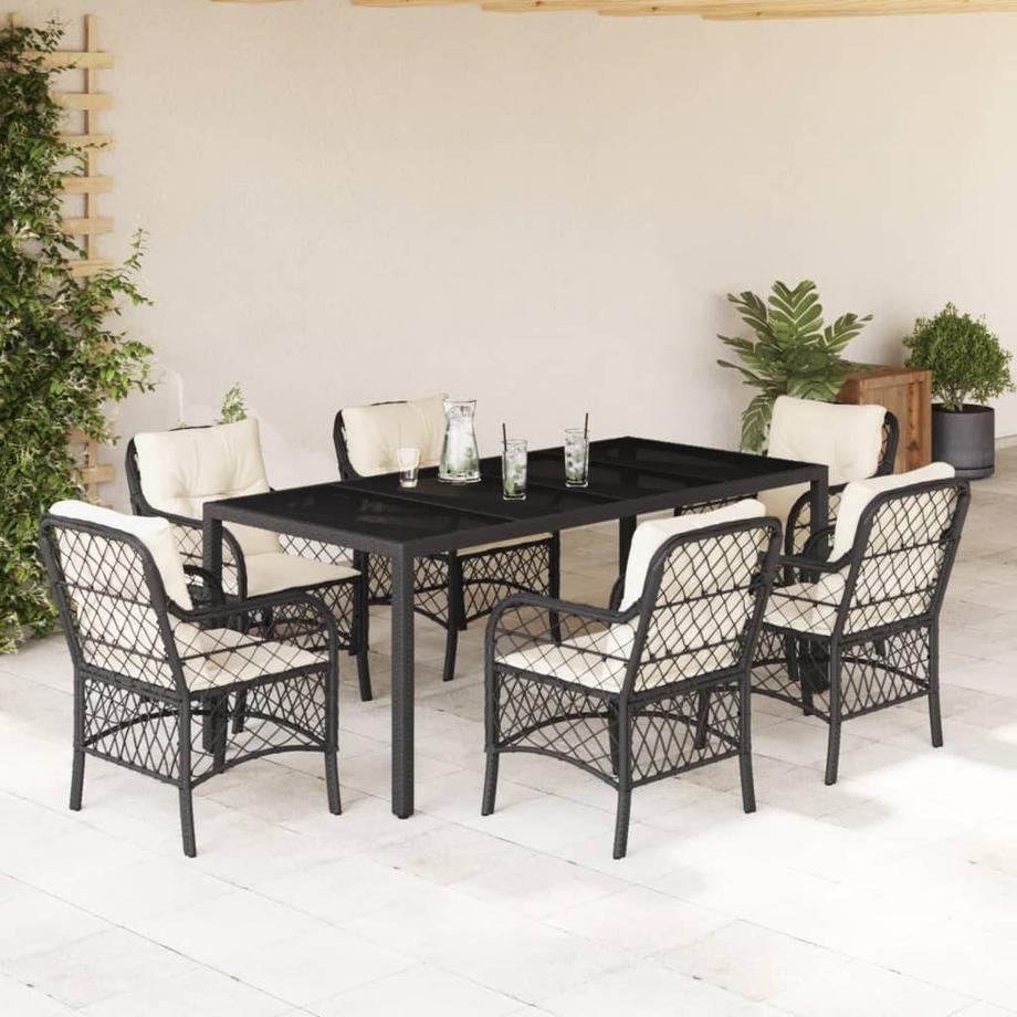 VidaXL set da pranzo da giardino Polirattan  