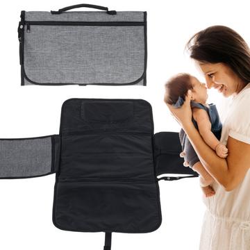 Borsa fasciatoio trasformabile con materassino da viaggio per fasciatoio grigio