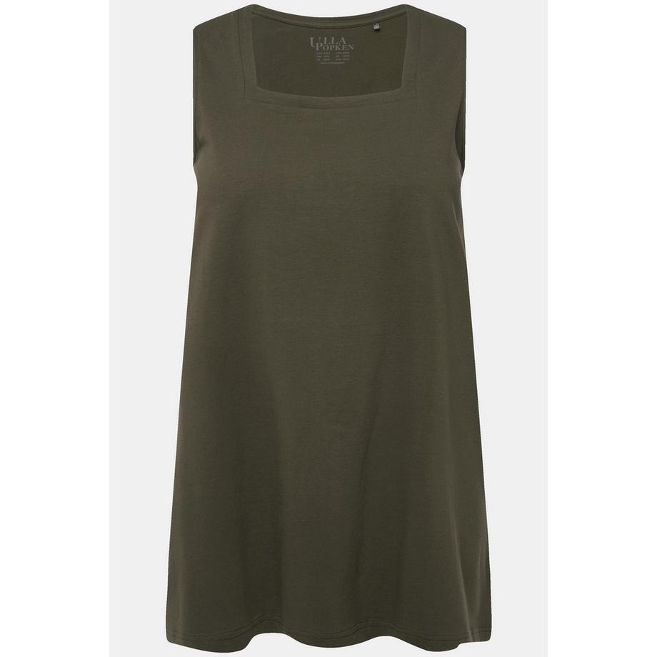 Ulla Popken Longtop Classic Fit Carree Ausschnitt ärmellos  