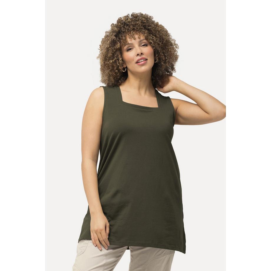 Ulla Popken Longtop Classic Fit Carree Ausschnitt ärmellos  