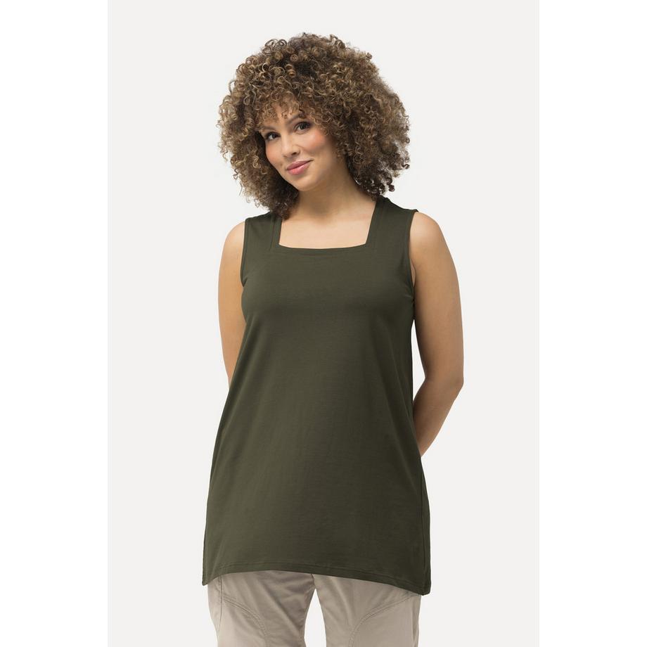 Ulla Popken Longtop Classic Fit Carree Ausschnitt ärmellos  