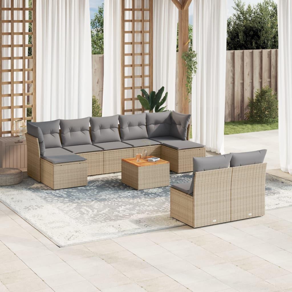 VidaXL set divano da giardino Polirattan  