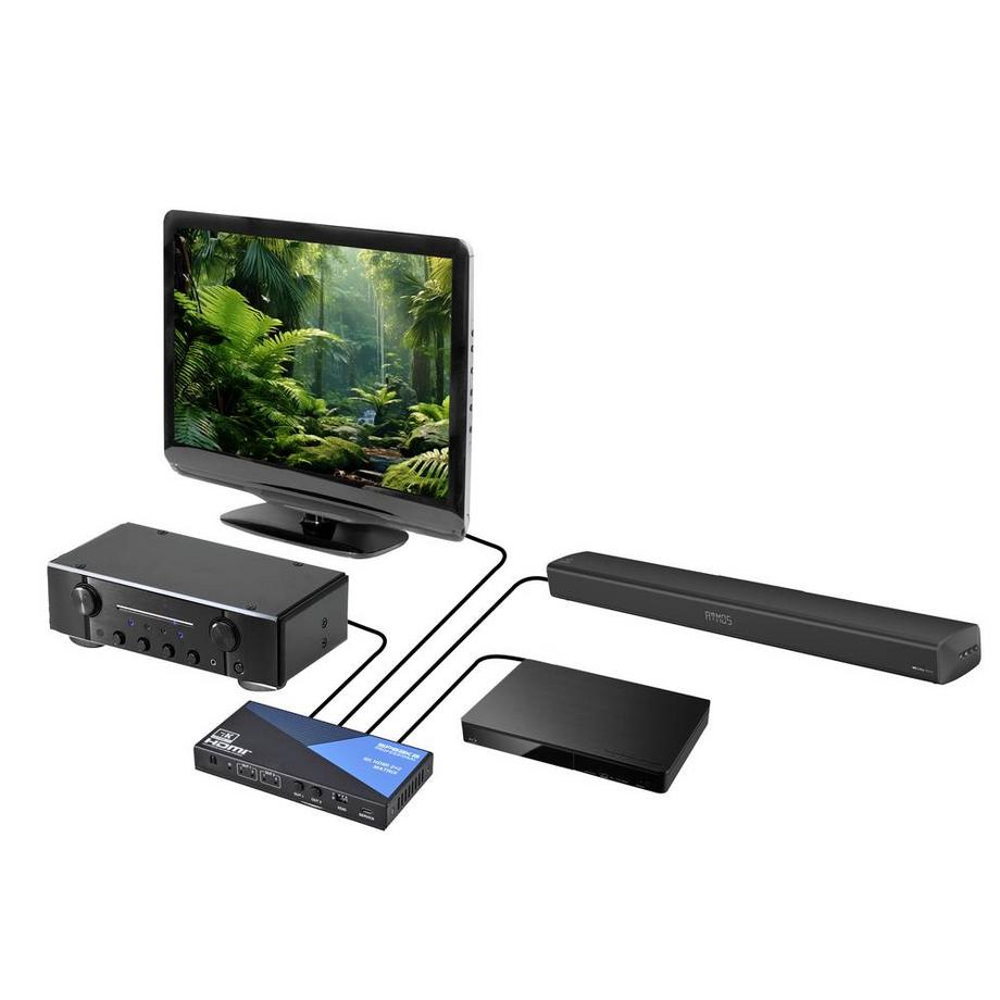 SpeaKa Professional  Speaka Professional 8K HDMI Matrix Switch 2x2 mit Audio Extractor 