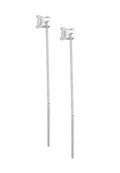 Elli  Ohrringe Geo Kugel Minimal Durchziehen Zirkonia 