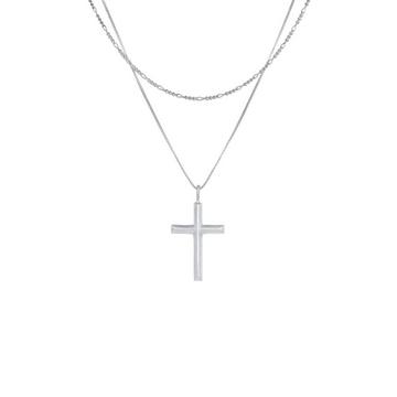 Halskette  Layer Kreuz Religion 925 Silber