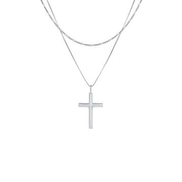Halskette  Layer Kreuz Religion 925 Silber