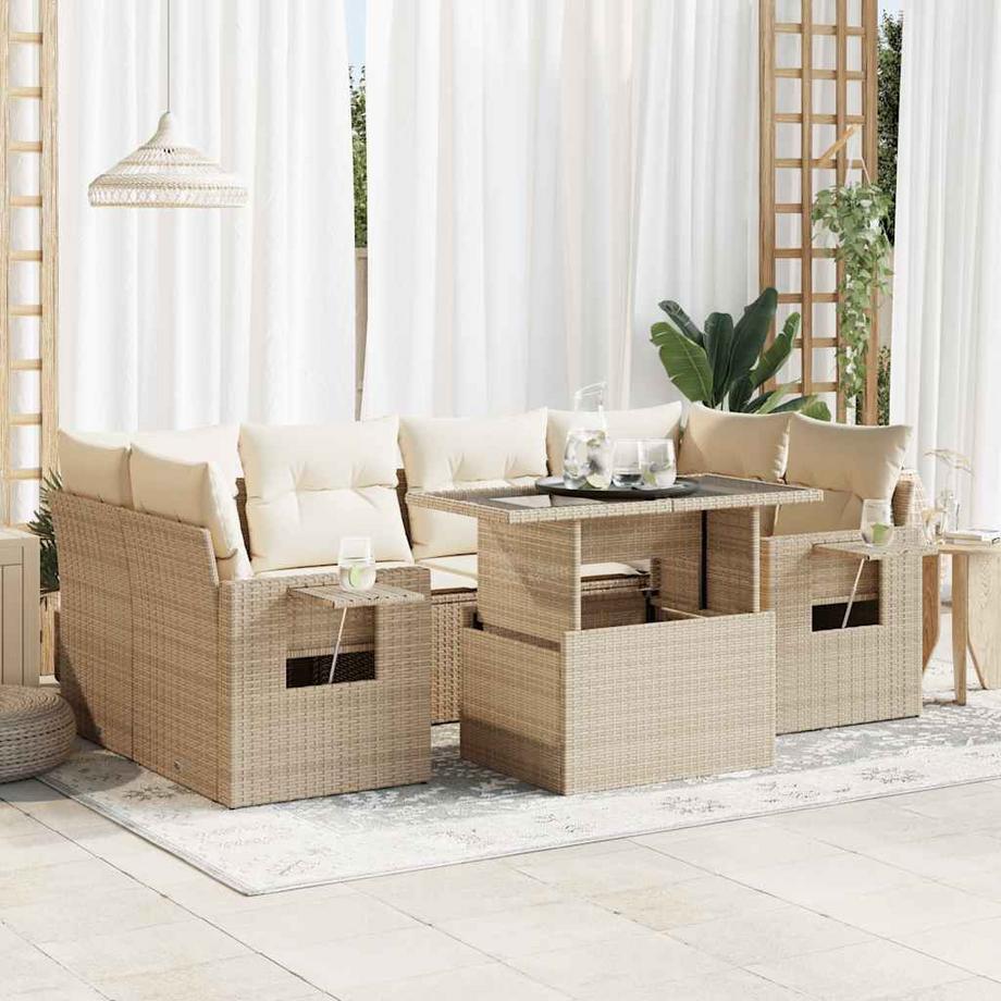 VidaXL set di divani da giardino Polirattan  