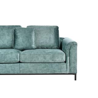 Beliani Rechtsseitiges Ecksofa aus Samtstoff Klassisch OSLO  