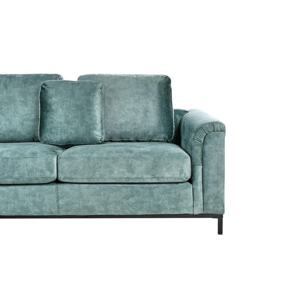 Beliani Divano angolare versione destra en Velluto Classico OSLO  