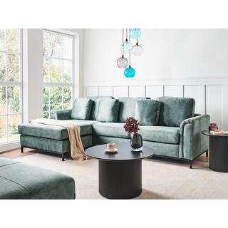 Beliani Rechtsseitiges Ecksofa aus Samtstoff Klassisch OSLO  