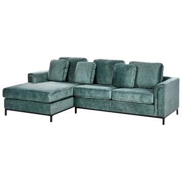 Rechtsseitiges Ecksofa aus Samtstoff Klassisch OSLO