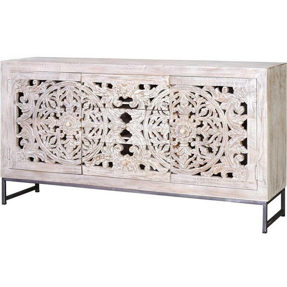 mutoni Sideboard Mykonos mangue vintage blanc 150  