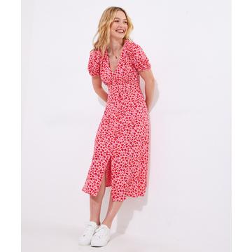 Robe Midi Imprimé Motif Roses