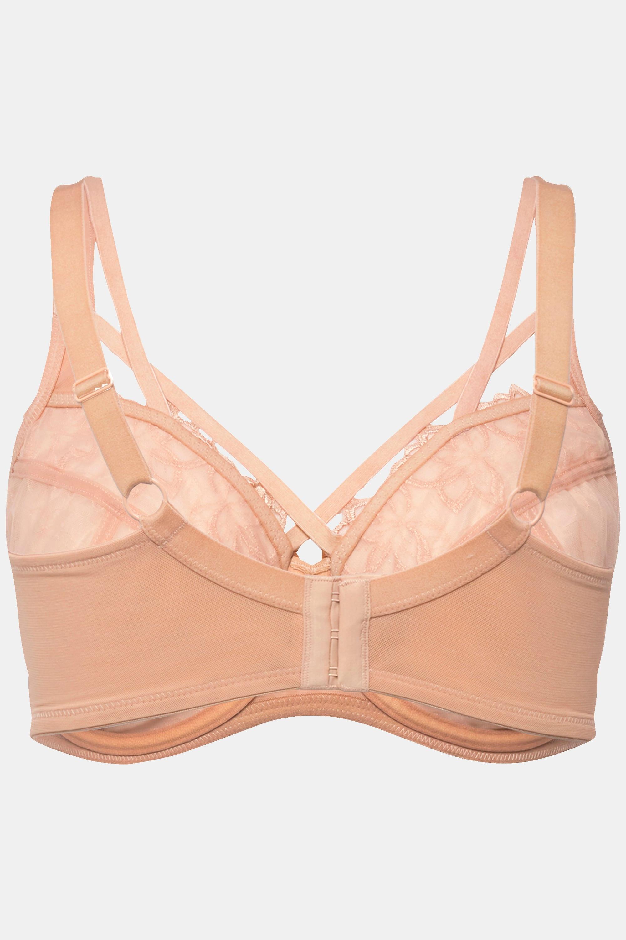 Ulla Popken  Reggiseno con ferretto, ricami e coppa C-F 