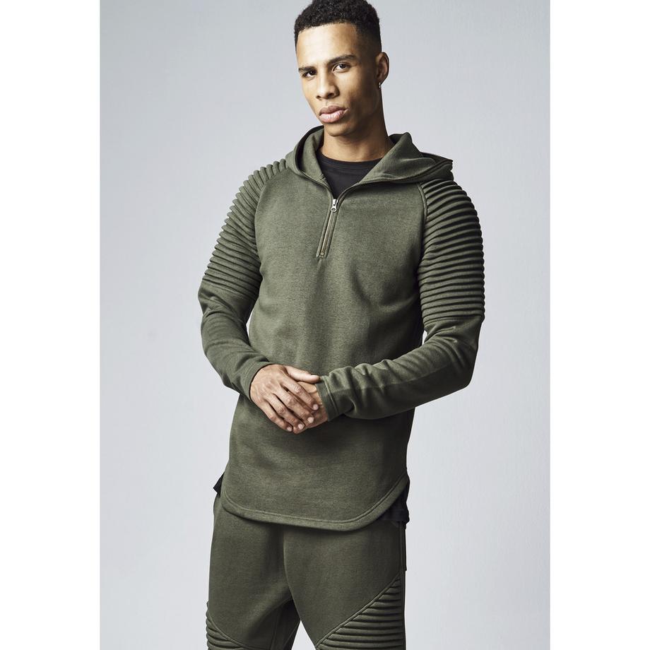 hoodie urban claic pleat leeve terry