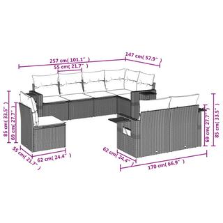 VidaXL Garten sofagarnitur poly-rattan  