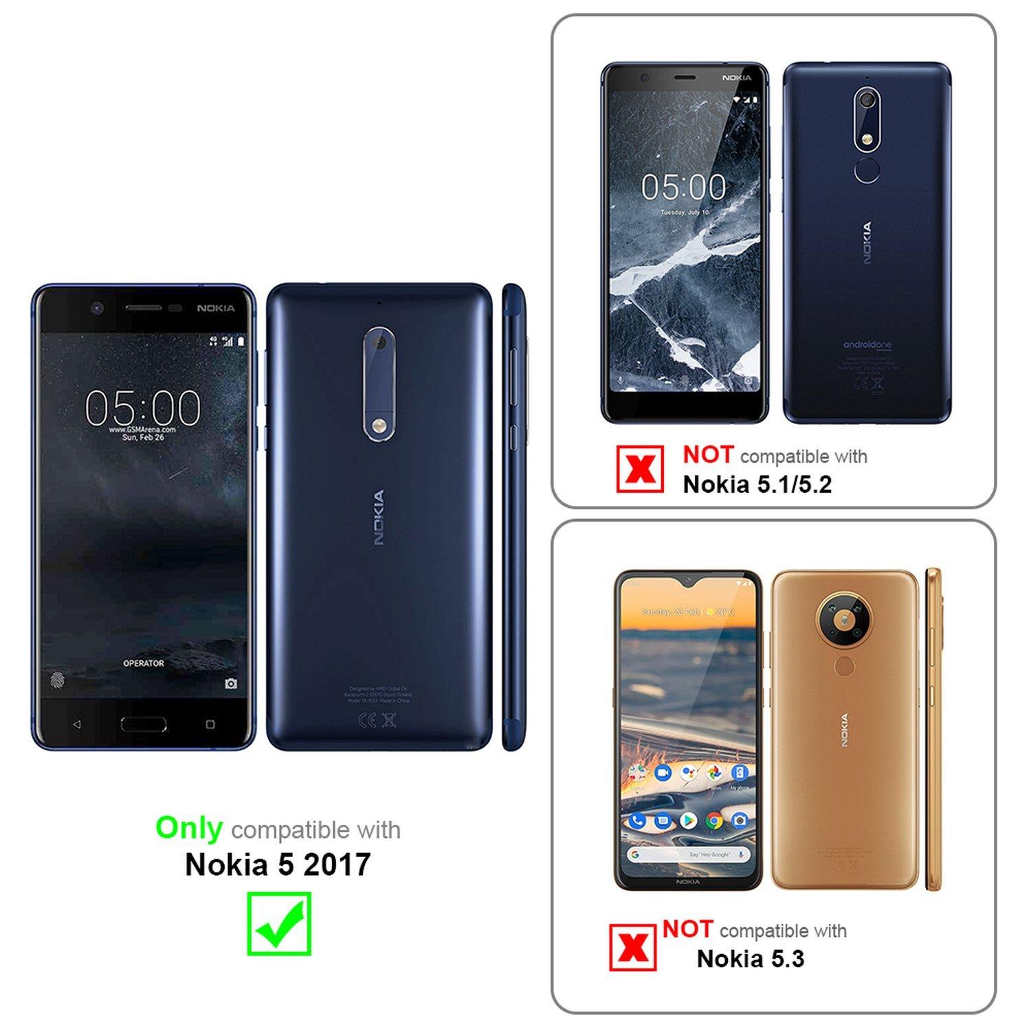 Cadorabo  Housse compatible avec Nokia 5 2017 - Coque de protection avec fermeture magnétique, fonction de support et compartiment pour carte 