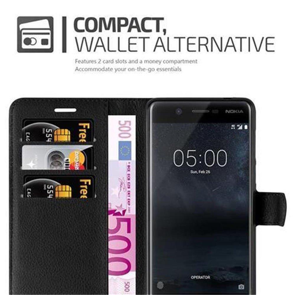 Cadorabo  Housse compatible avec Nokia 5 2017 - Coque de protection avec fermeture magnétique, fonction de support et compartiment pour carte 