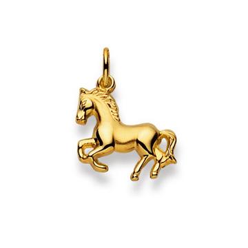 Pendentif cheval en or jaune 750, 19x15mm