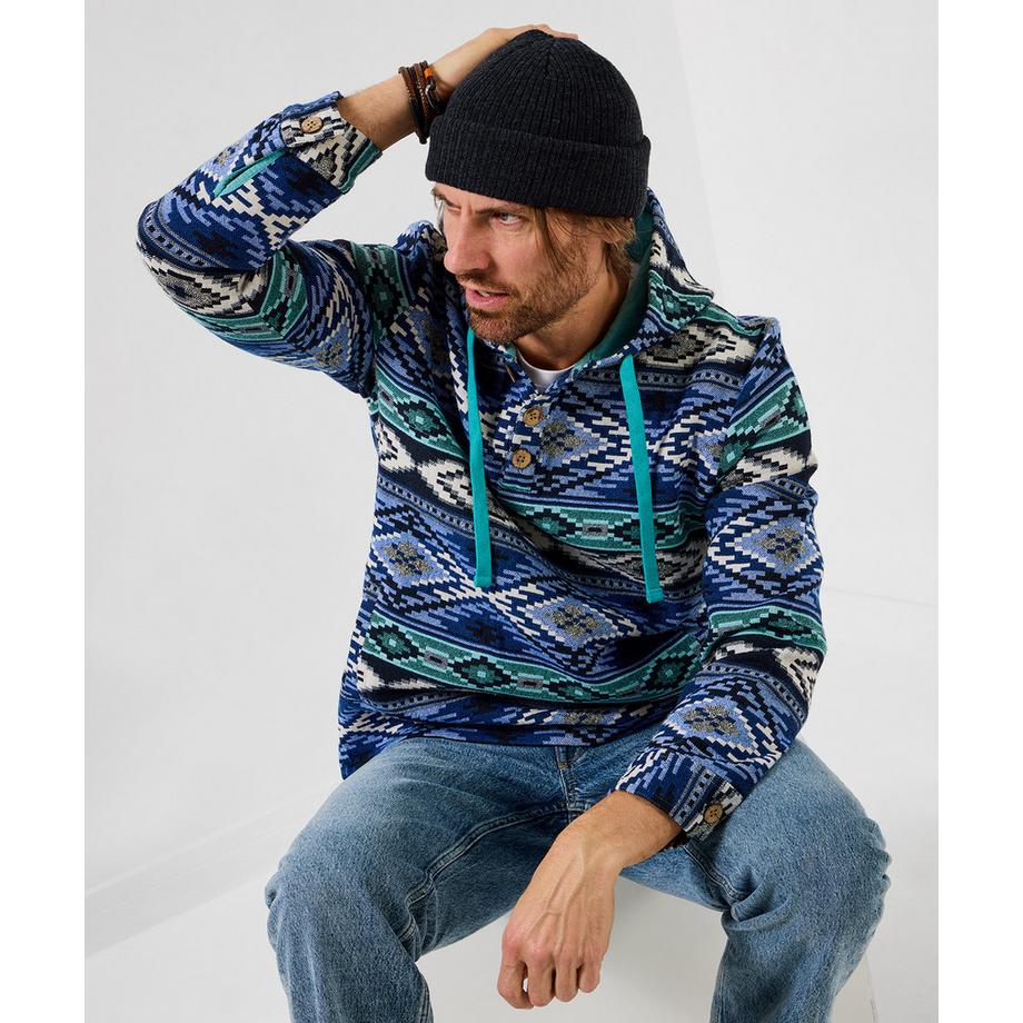 Joe Browns Felpa con Cappuccio a Righe Jacquard  