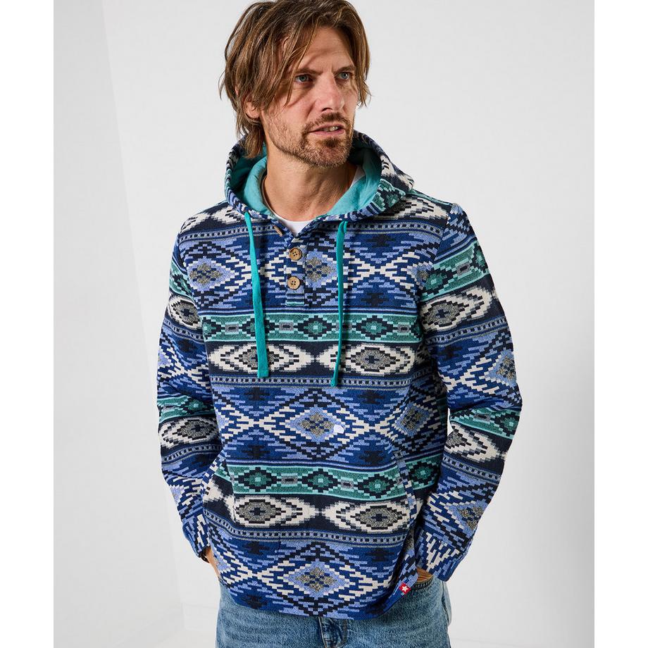 Gestreifter Jacquard-Kapuzenpullover