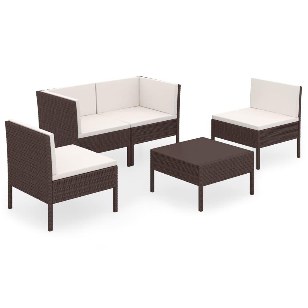 VidaXL Garten-sofagarnitur poly-rattan  