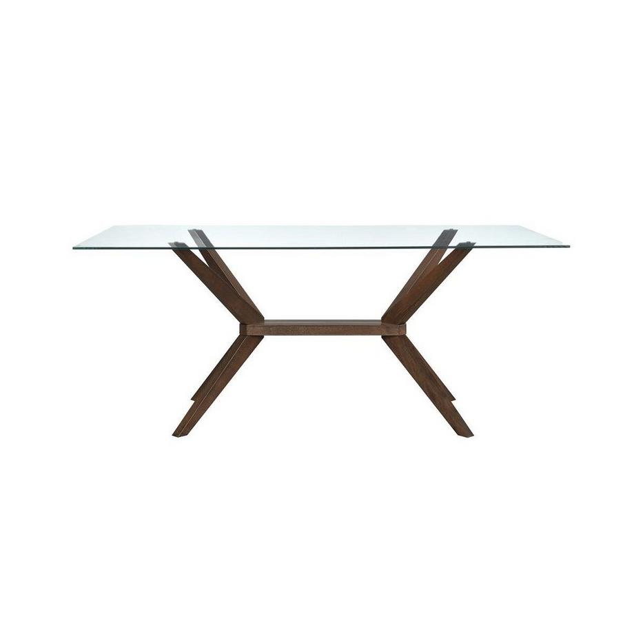 Vente-unique  Ensemble table + 4 chaises BELINDA Hêtre Noyer 