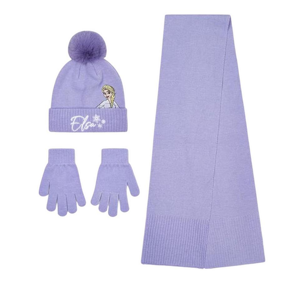Ensemble Bonnet, Gants Et Écharpe Motif Elsa Motiftyle Personnage