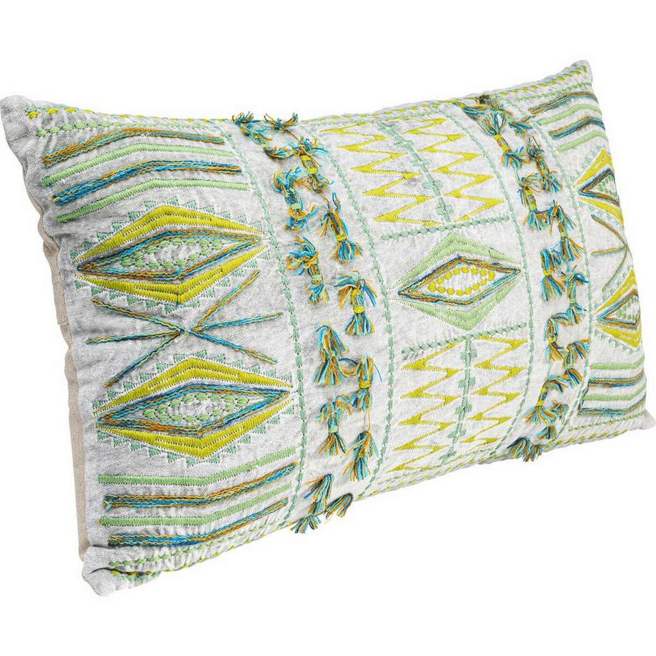KARE Design Coussin Desna Patchwork vert 60x35  